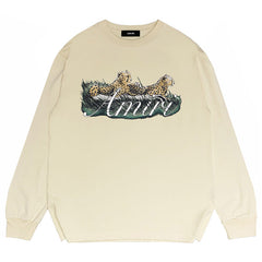 Amiri Leopard Print Long Sleeve T-Shirts