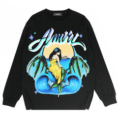 Amiri Oil Painting Beauty Long Sleeve T-Shirts