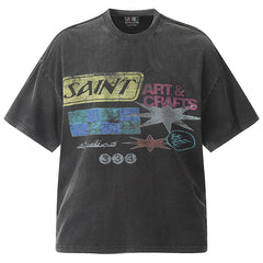 Saint Michael Retro Print Washed T-Shirts