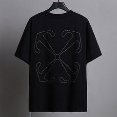 OFF WHITE Embroidery Letter Arrow Pattern T-Shirts