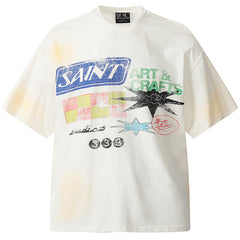 Saint Michael Retro Print Washed T-Shirts