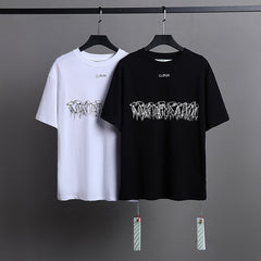 OFF WHITE Cartoon Color Spelling Arrow Pattern T-Shirts