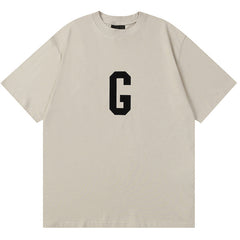 Fear Of God Flocked G Letter Pattern T-Shirts