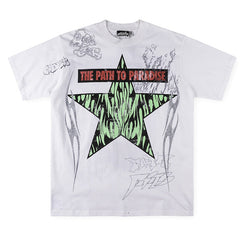 Five-Pointed Star Print T-Shirt