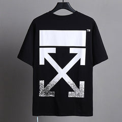 OFF WHITE Black And White Printed Arrow Pattern T-Shirts