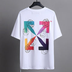 OFF WHITE Cartoon Color Spelling Arrow Pattern T-Shirts