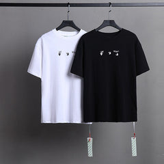 OFF WHITE Blue Arrow Pattern T-Shirts