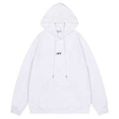 Off White Logo Drawstring Hoodie