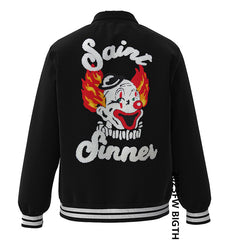 Saint Michael Joker Embroidered Corduroy  Baseball Jacket