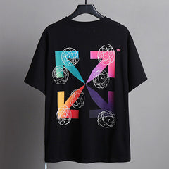 OFF WHITE Cartoon Color Spelling Arrow Pattern T-Shirts