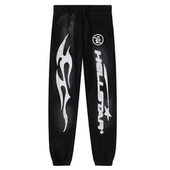 Hellstar Fire Black Closed Elastic Bottom sweatpants