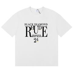 RHUDE Diamond Letter Logo Printed T-Shirt