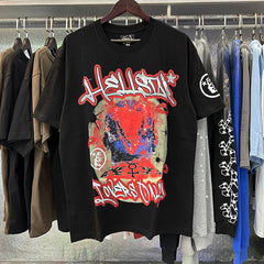 Hellstar Letter Printed T-Shirt Black