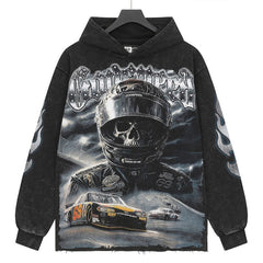 Godspeed Skull Racing Driver Printed Hoodie