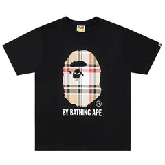 Bape Burberry Plaid Ape Head by Bathing Ape Tee