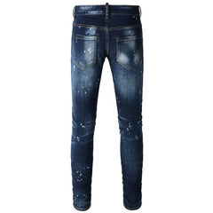 Amiri Side Straight Strips Rips Skinny Jeans #6905