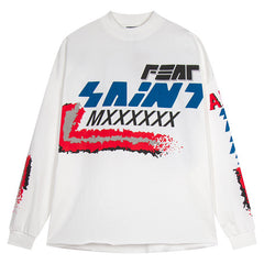 Saint Michael Racing Print Long Sleeve T-Shirt