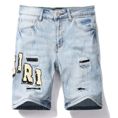 Amiri Logo Denim Shorts